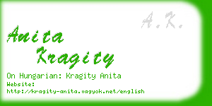 anita kragity business card